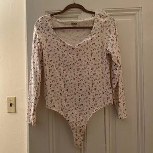 white floral bodysuit